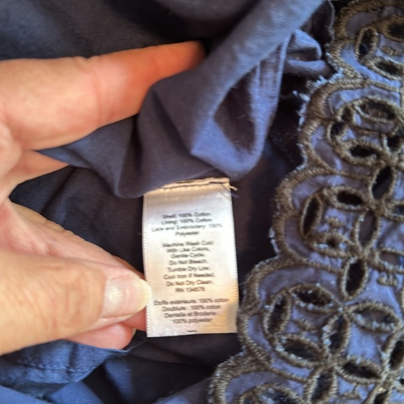 Vineyard Vines Navy Blue Mini Skirt size 00 lined 100% cotton - Picture 4 of 8